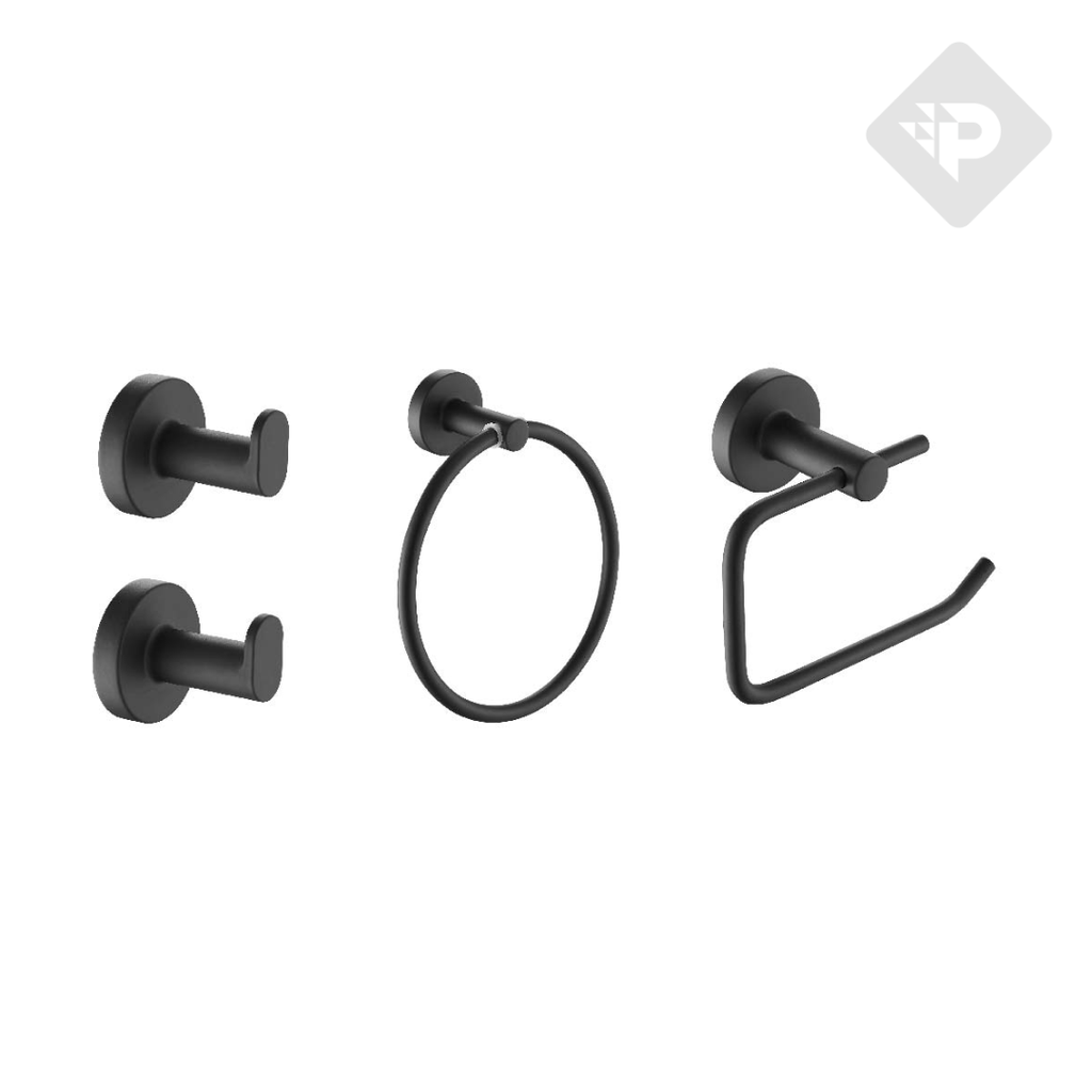 ACCESORIOS SET SENSUS 4 PIEZAS NEGRO - PIAZZA [73228NE]