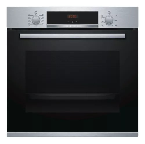 HORNO ELÉCTRICO 71LTS - EMPOTRABLE EFICIENCIA ENERGÉTICA A+ - CON LUZ, TIMER, DISPLAY DIGITAL , 4 FUNCIONES Y TRIPLE CRISTAL - 60X60CM - ACERO INOXIDABLE - BOSCH [HBA512ES0]