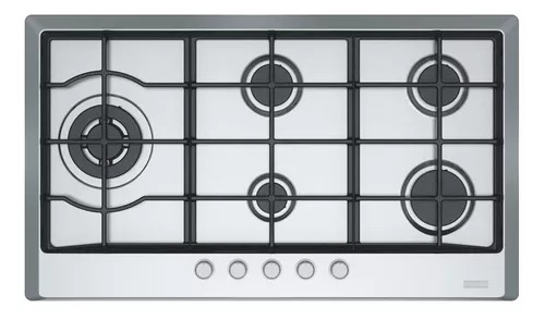 ANAFE A GAS 5 HORNALLAS 90CM FHM 905 - 1 TRIPLE CORONA - ACERO -SPAR [6600-123]