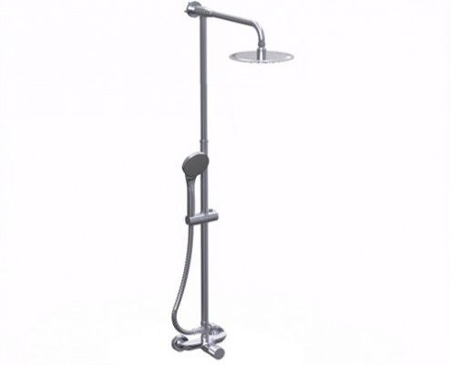 DUCHA EXTERIOR MONOCOMANDO CON TRANSFERENCIA , BARRAL Y DUCHADOR TEXTURE CROMO - HIDROMET - 10 AÑOS DE GARANTÍA [9805CRCR]