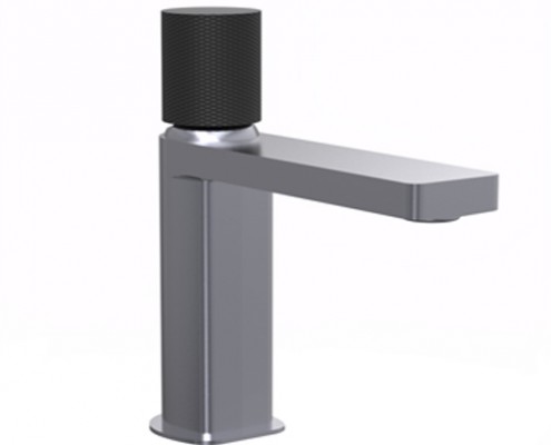 GRIFERÍA LAVATORIO MONOCOMANDO TEXTURE CROMO NEGRO - HIDROMET - 10 AÑOS DE GARANTÍA [9801CRNE]