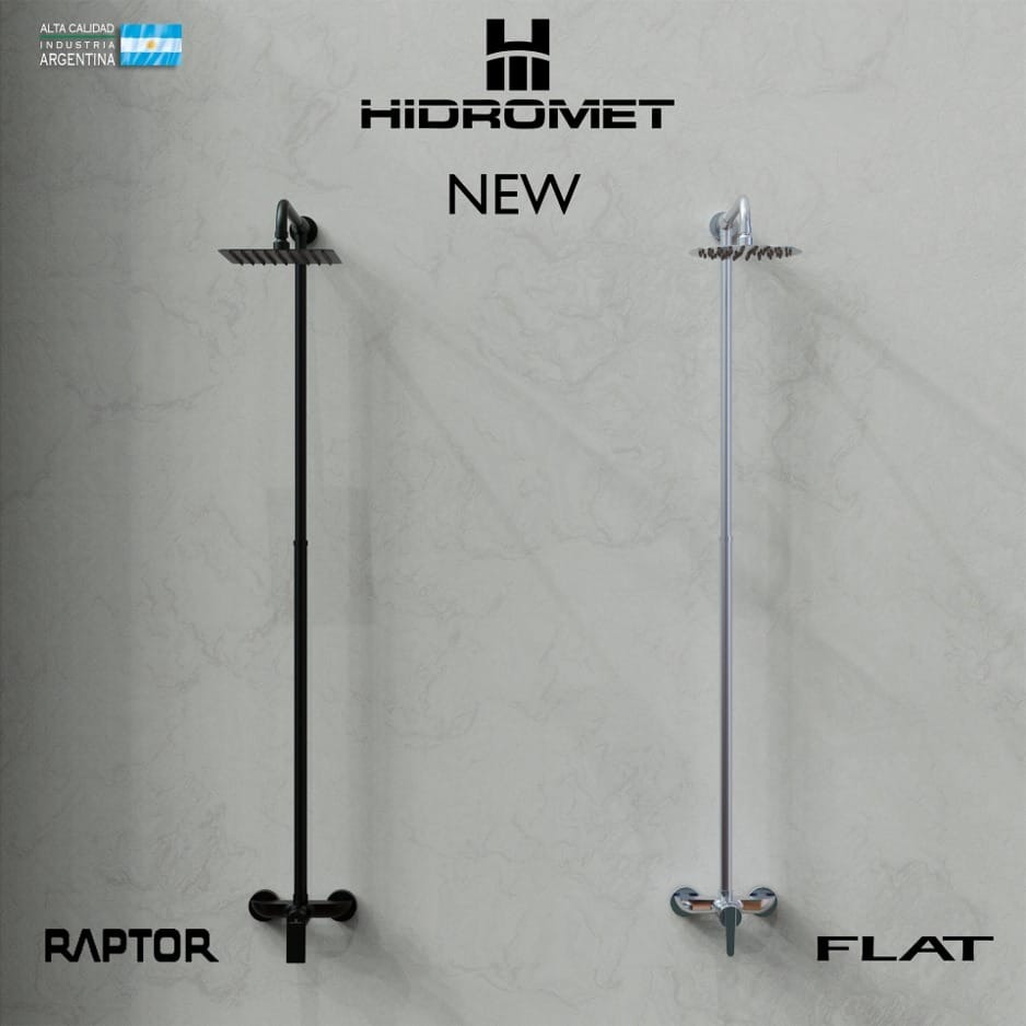 DUCHA EXTERIOR MONOCOMANDO SIN TRANSFERENCIA CON BARRAL RAPTOR CROMO - HIDROMET - 10 AÑOS DE GARANTÍA [9491CRCR]