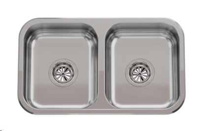 PILETA DOBLE CC 28 - SOPAPA 
AMERICANA -  ACERO 430 304 - JOHNSON [CC 28 B]