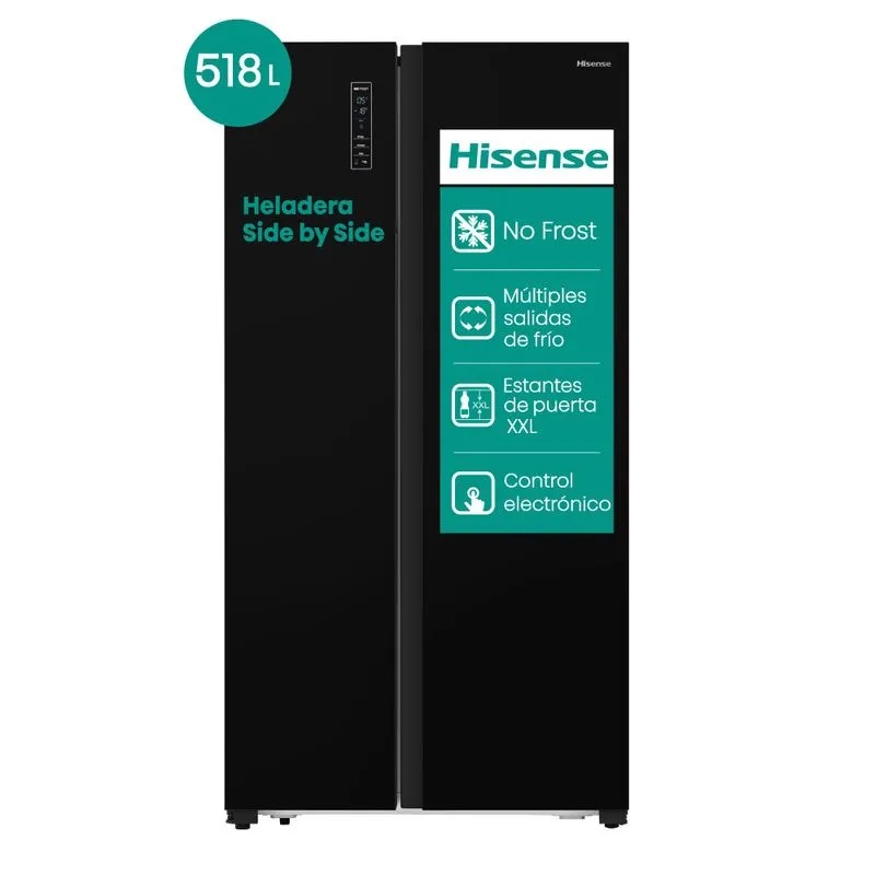HELADERA SIDE BY SIDE 518 LTS - NO FROST - HISENSE [RC-67WSG]