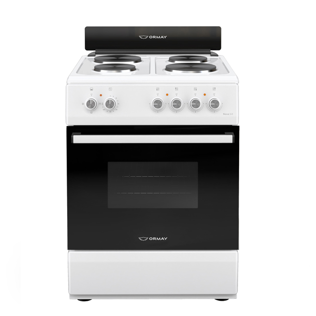 COCINA ELÉCTRICA 4 HORNALLAS - DOBLE VIDRIO EN PUERTA - EFICIENCIA ENERGÉNITCA A - BLANCA - ORMAY [NOVA 60]