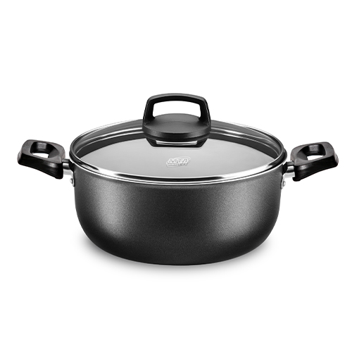 CACEROLA 26 CM GRAFITO CRISTAL ANTIADHERENTE TAPA VIDRIO [966]