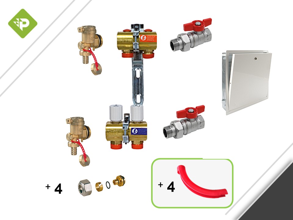 PACK COLECTOR COMPLETO 2 CIRCUITOS - GIACOMINI - CON GABINETE Y CURVATUBO