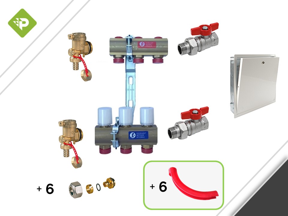 PACK COLECTOR COMPLETO 3 CIRCUITOS - GIACOMINI - CON GABINETE Y CURVATUBO