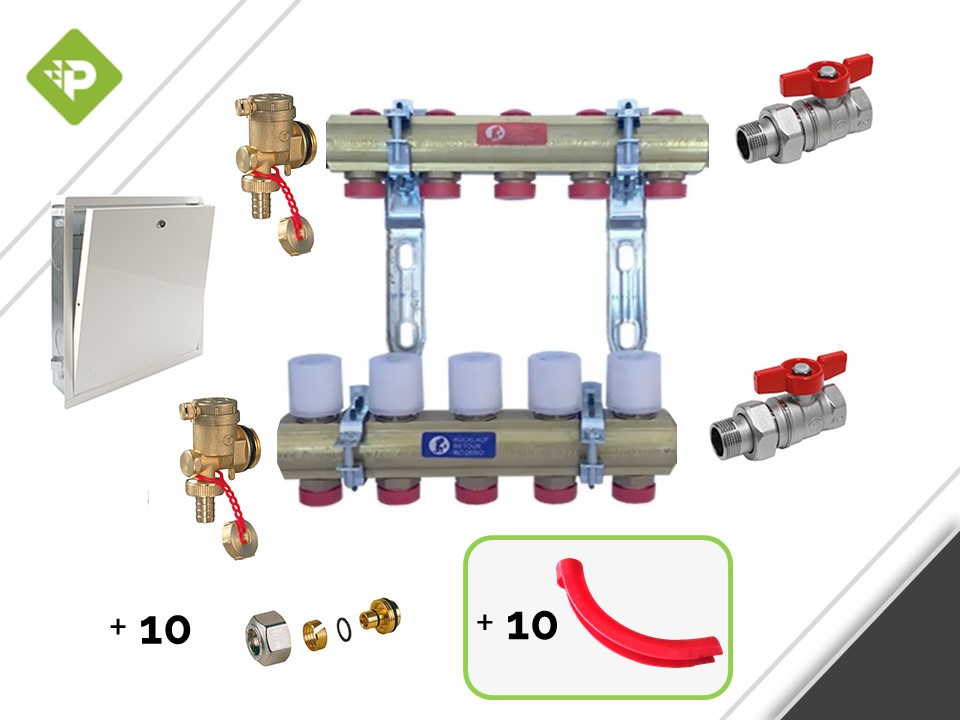 PACK COLECTOR COMPLETO 5 CIRCUITOS - GIACOMINI - CON GABINETE Y CURVATUBO