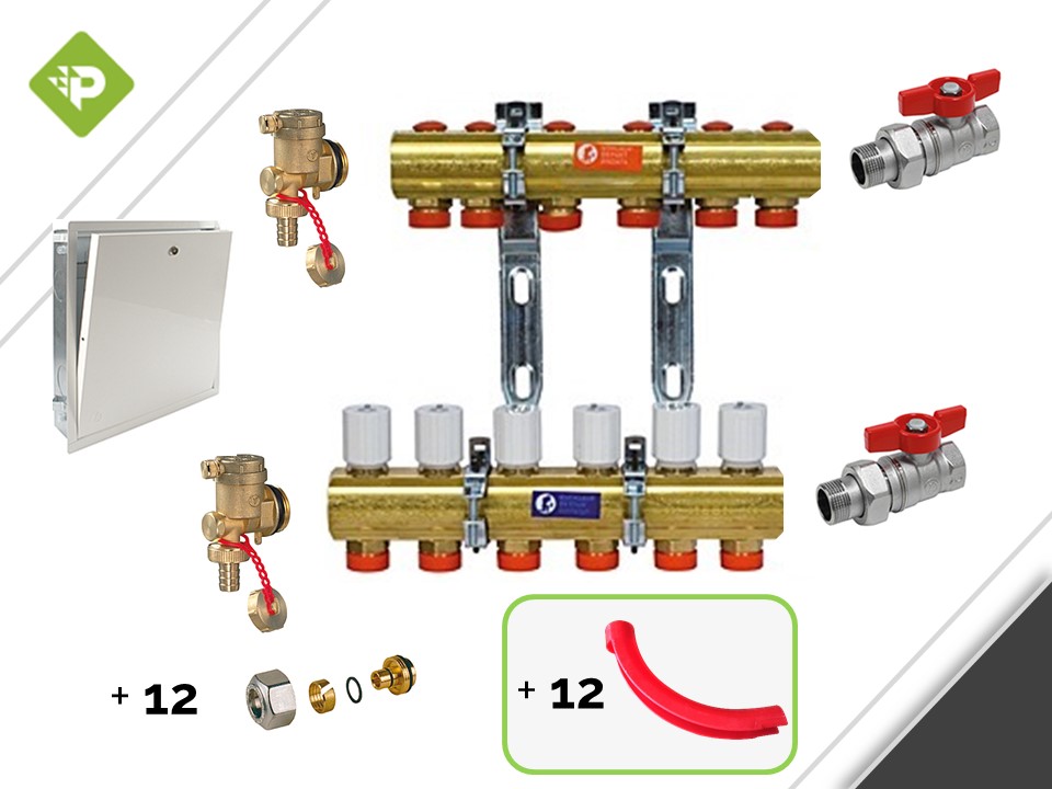 PACK COLECTOR COMPLETO 6 CIRCUITOS - GIACOMINI - CON GABINETE Y CURVATUBO