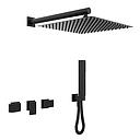 GRIFERÍA DUCHA 2 VIAS BICOMANDO CON TRANSFERENCIA Y DUCHADOR BLOCK PLANE NEGRO - HIDROMET - 10 AÑOS DE GARANTÍA [34053NEGR]