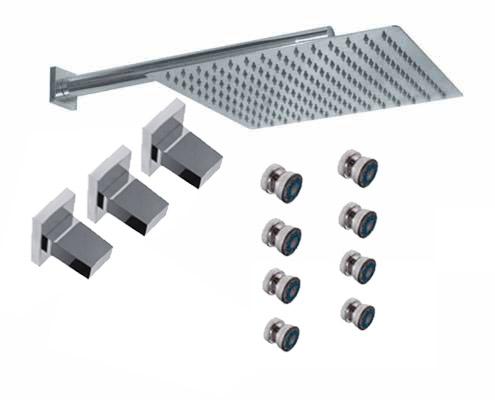 GRIFERÍA DUCHA 2 VIAS BICOMANDO CON TRANSFERENCIA Y ESCOCESA BLOCK UP CROMO - HIDROMET - 10 AÑOS DE GARANTÍA [34057CRCR]