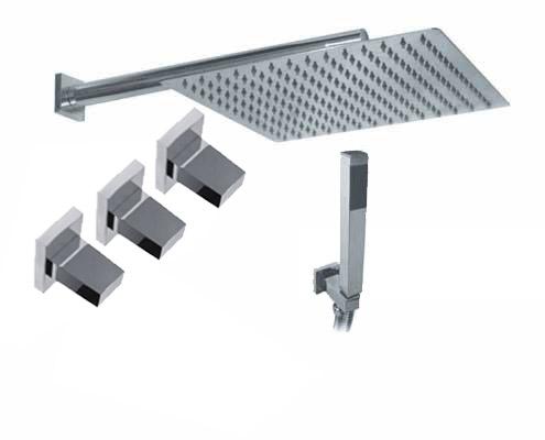 GRIFERÍA DUCHA 2 VIAS BICOMANDO CON TRANSFERENCIA Y DUCHADOR BLOCK UP CROMO - HIDROMET - 10 AÑOS DE GARANTÍA [34063CRCR]