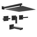 GRIFERÍA DUCHA BICOMANDO CON TRANSFERENCIA BLOCK LEVER NEGRO - HIDROMET - 10 AÑOS DE GARANTÍA [03408NEGR]