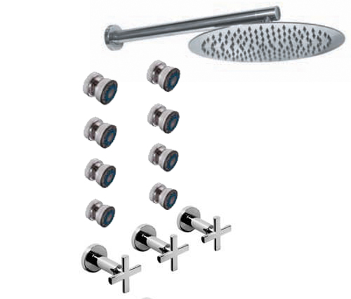 GRIFERÍA DUCHA 2 VIAS BICOMANDO CON TRANSFERENCIA ESCOCESA FLAT CRUZ CROMO - HIDROMET - 10 AÑOS DE GARANTÍA [84157CRCR]