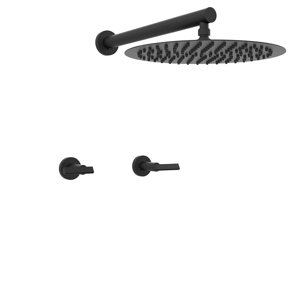 GRIFERÍA DUCHA BICOMANDO SIN TRANSFERENCIA FLAT LEVER NEGRO - HIDROMET - 10 AÑOS DE GARANTÍA [84109NEGR]