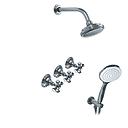 GRIFERÍA DUCHA 2 VIAS BICOMANDO CON TRANSFERENCIA Y DUCHADOR BEVERLY CRUZ CROMO - HIDROMET - 10 AÑOS DE GARANTÍA [00463CRCR]