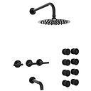 GRIFERÍA BAÑERA 3 VIAS BICOMANDO CON ESCOCESA SUN LEVER NEGRO - HIDROMET - 10 AÑOS DE GARANTÍA [04545NEGR]