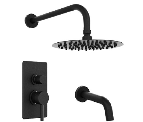 GRIFERÍA DUCHA EMBUTIDA MONOCOMANDO CON TRANSFERENCIA VECTOR NEGRO - HIDROMET - 10 AÑOS DE GARANTÍA [42103NEGR]