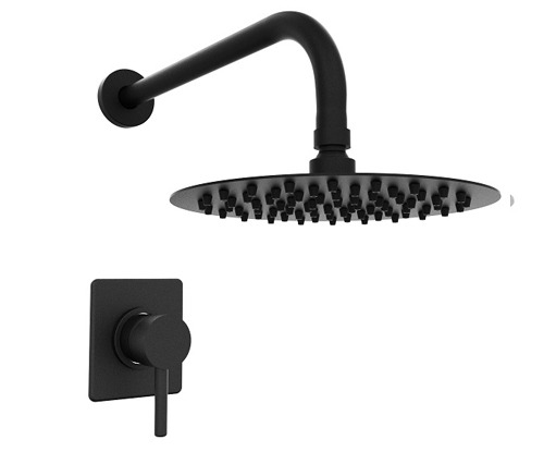 GRIFERÍA DUCHA EMBUTIDA MONOCOMANDO SIN TRANSFERENCIA VECTOR NEGRO - HIDROMET - 10 AÑOS DE GARANTÍA [42104NEGR]