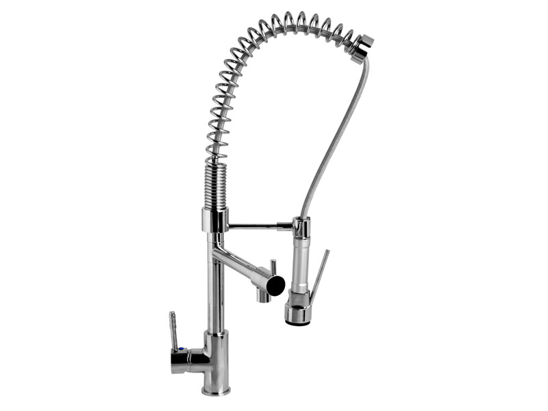 GRIFERÍA MONOCOMANDO GOURMET COCINA MESADA CON ROCIADOR Y PICO EXTRAIBLE CROMO PIAZZA [10309]