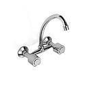 GRIFERÍA BICOMANDO CONVENCIONAL OPTIMA COCINA PARED DOS LLAVES CROMO PIAZZA [31211]