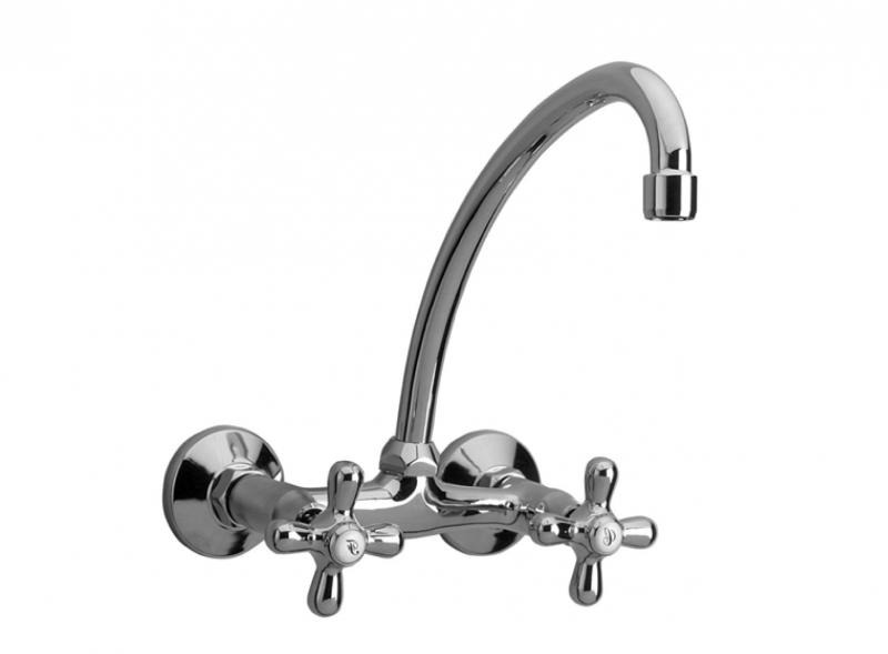 GRIFERÍA BICOMANDO CONVENCIONAL VIVA CRUZ COCINA PARED CROMO HYDROS [255811]