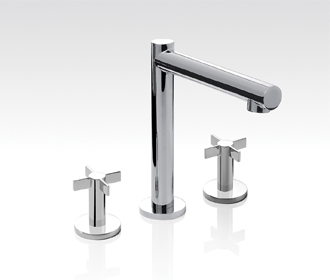 GRIFERÍA BICOMANDO CIERRE CERAMICO GUILTY CRUZ LAVATORIO MESADA PICO DE CAÑO CROMO PIAZZA [22401]