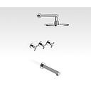 GRIFERÍA BICOMANDO CIERRE CERAMICO GUILTY CRUZ DUCHA EMBUTIR CON TRANSFERENCIA CROMO PIAZZA [22406]