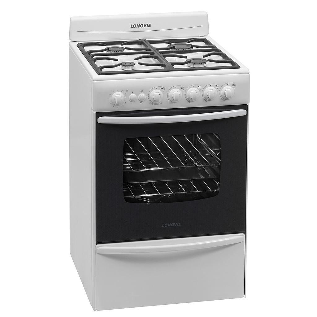 COCINA PREMIUM A GAS LONGVIE 56CM - BLANCO - EFICIENCIA A++ [13501BF]