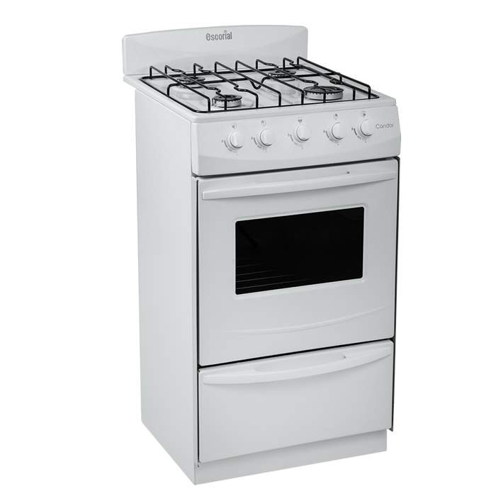 COCINA A GAS NATURAL CANDOR - 4 HORNALLAS 50 CM BLANCO - ESCORIAL [CAN51BN]