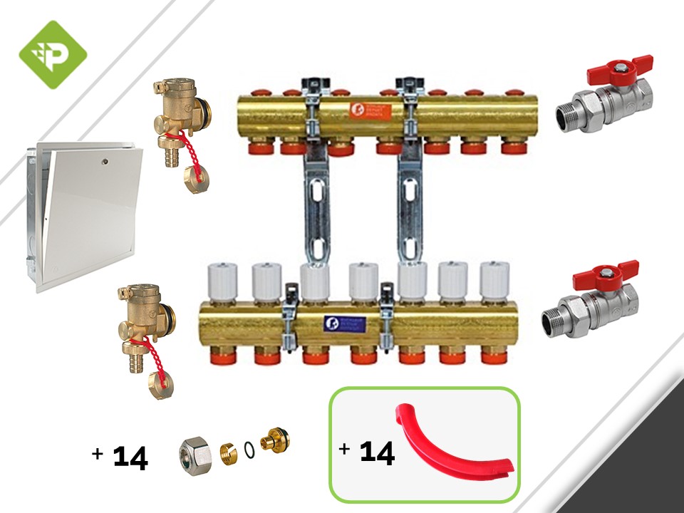 PACK COLECTOR COMPLETO 7 CIRCUITOS - GIACOMINI - CON GABINETE Y CURVATUBO ECONOMICO