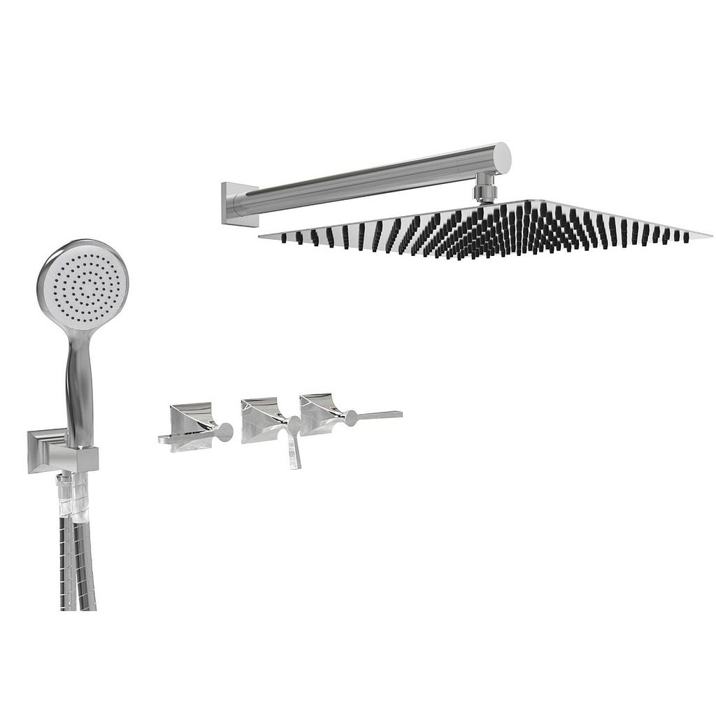 GRIFERÍA DUCHA 2 VIAS BICOMANDO CON TRANSFERENCIA Y DUCHADOR NEW CASTLE ETS LEVER BLANCO - HIDROMET - 10 AÑOS DE GARANTÍA [51053BLBL]