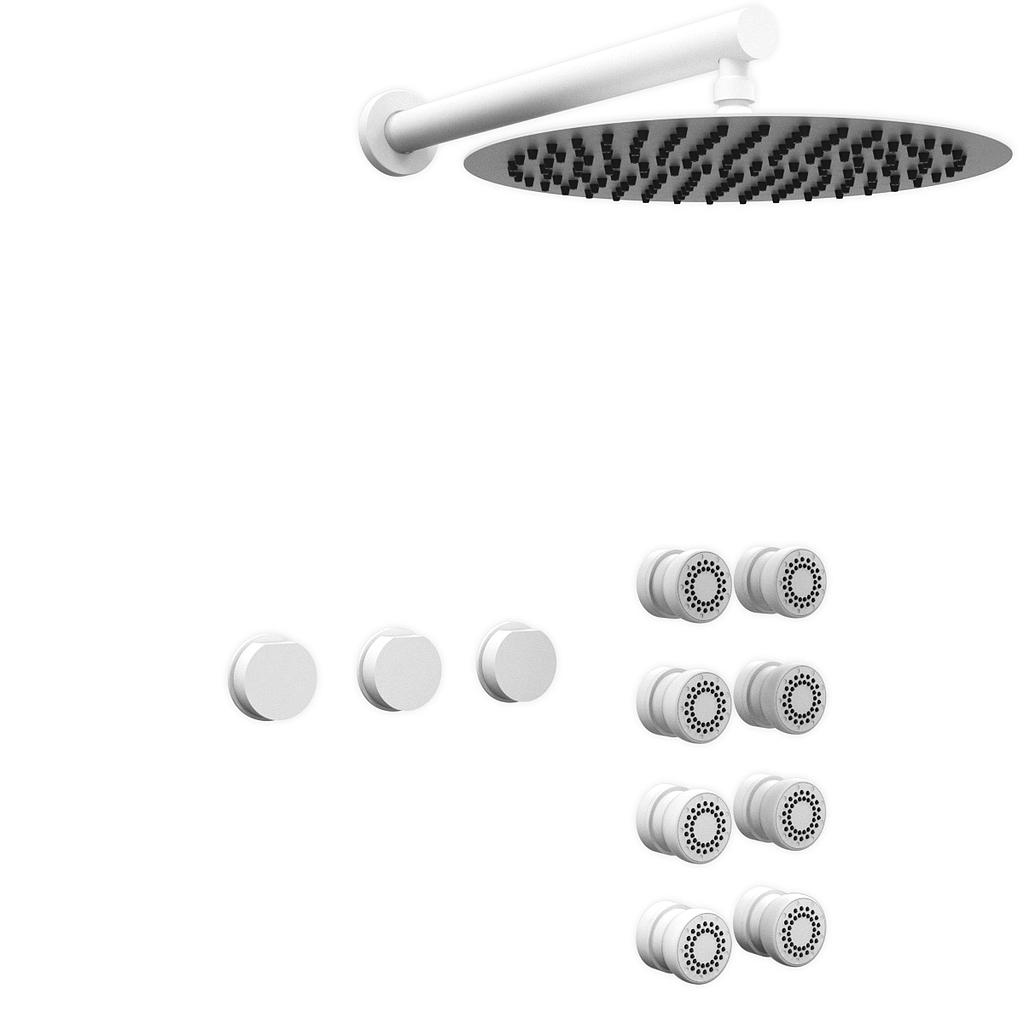 GRIFERÍA DUCHA 2 VIAS BICOMANDO CON TRANSFERENCIA Y ESCOCESA LUXURY BLANCO - HIDROMET - 10 AÑOS DE GARANTÍA [15067BLBL]