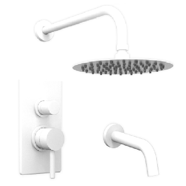 GRIFERÍA DUCHA EMBUTIDA MONOCOMANDO CON TRANSFERENCIA VECTOR BLANCO - HIDROMET - 10 AÑOS DE GARANTÍA [42103BLBL]