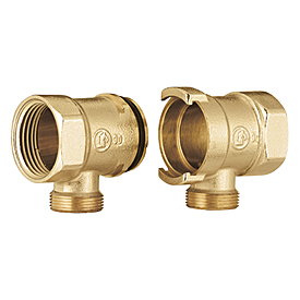 [26294] PAR DE ELEMENTOS EXTREMOS DE COLECTOR MODULAR A BAYONETA 1”X16XDN25 COD: R580TY005 GIACOMINI - LNA