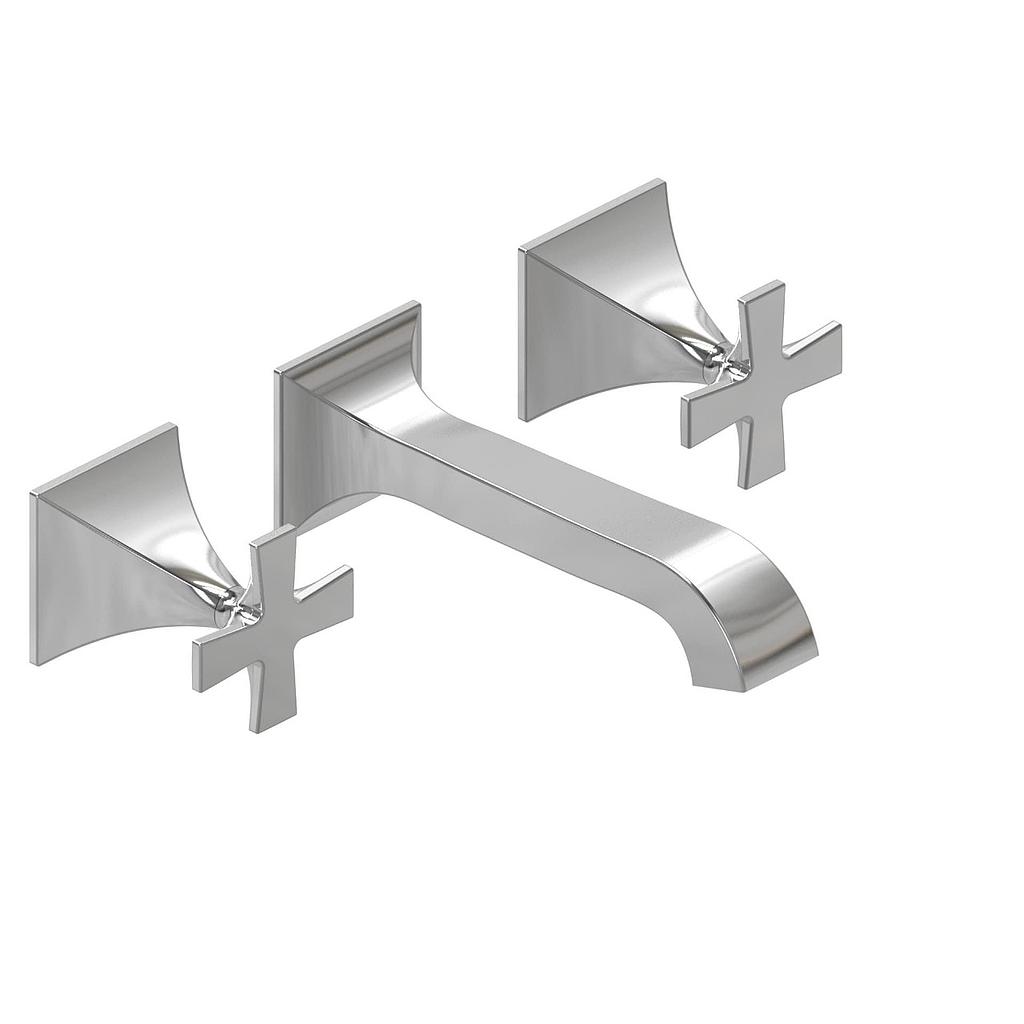 [26347] GRIFERÍA LAVATORIO DE PARED BICOMANDO NEW CASTLE ETS CRUZ BLANCO - HIDROMET - 10 AÑOS DE GARANTÍA [51080BLBL]