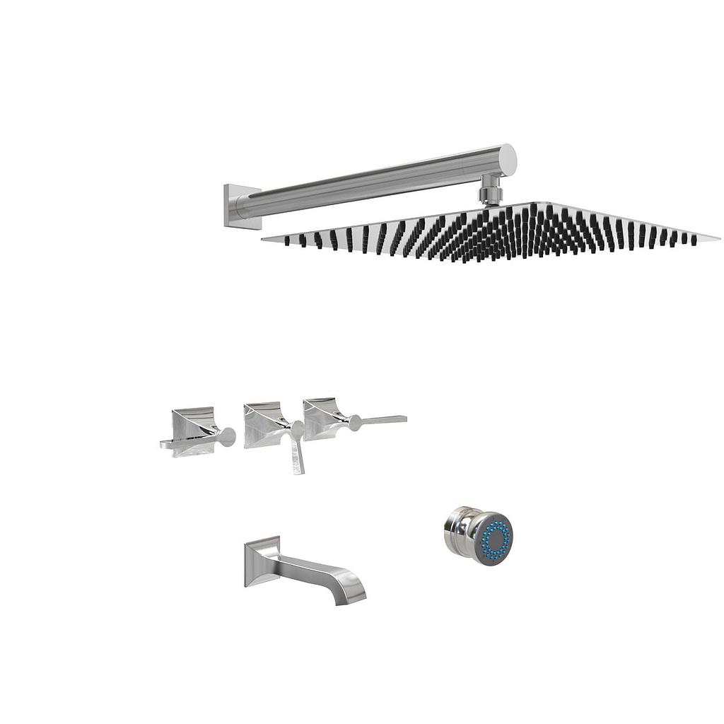 [26354] GRIFERÍA DUCHA 3 VIAS BICOMANDO CON ESCOCESA NEW CASTLE ETS LEVER BLANCO - HIDROMET - 10 AÑOS DE GARANTÍA [51045BLBL]