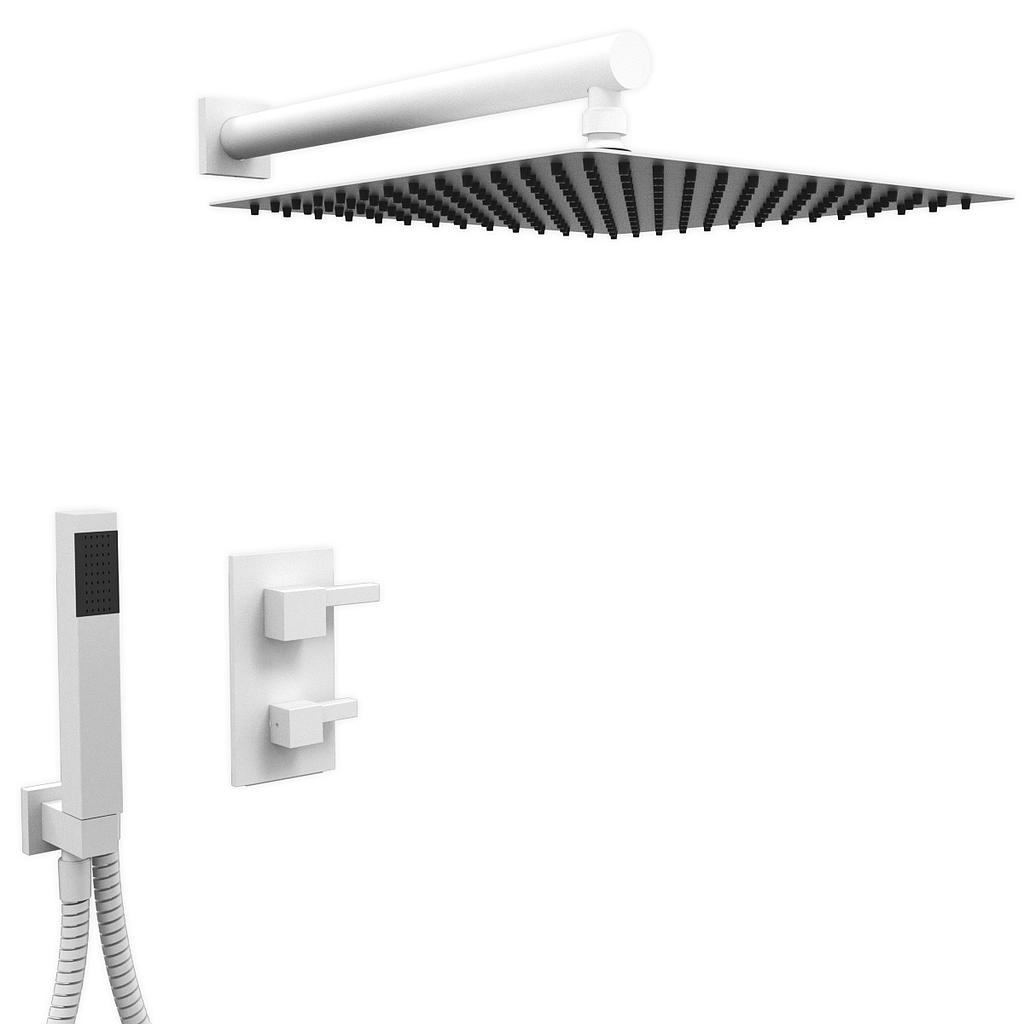 [26472] GRIFERÍA DUCHA 2 VIAS MONOCOMANDO CON DUCHADOR ONE BLOCK BLANCO - HIDROMET - 10 AÑOS DE GARANTÍA [3505BLBL]