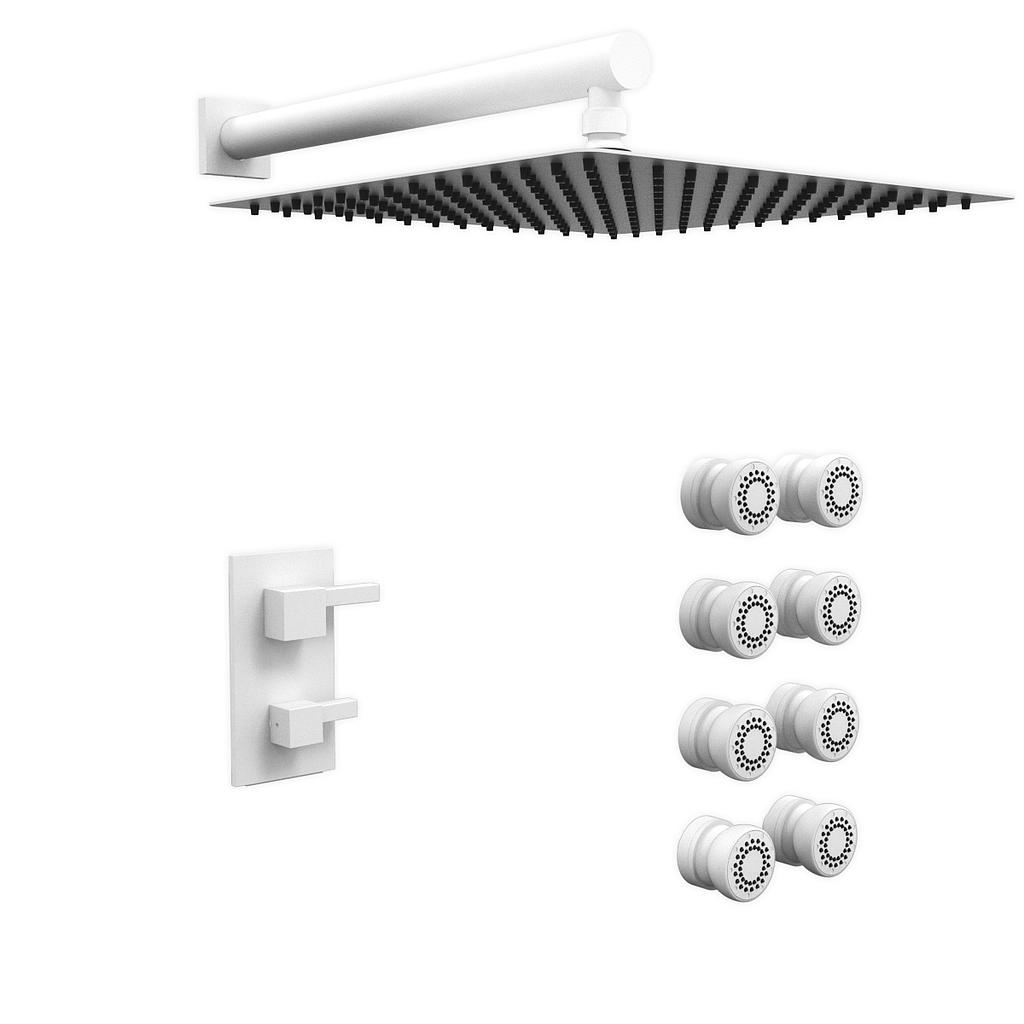 [26477] GRIFERÍA DUCHA 2 VIAS MONOCOMANDO CON ESCOCESA ONE BLOCK BLANCO - HIDROMET - 10 AÑOS DE GARANTÍA [3557BLBL]