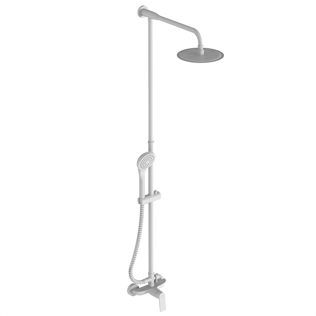 [26546] GRIFERÍA DUCHA EXTERIOR MONOCOMANDO CON TRANSFERENCIA , BARRAL Y DUCHADOR RAPTOR BLANCO - HIDROMET - 10 AÑOS DE GARANTÍA [9405BLBL]