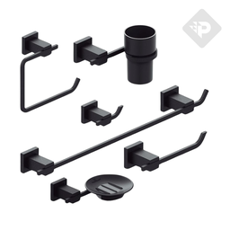 [26629] KIT 6 PIEZAS GEOMETRY NEGRO -  HIDROMET [2882NEGR]