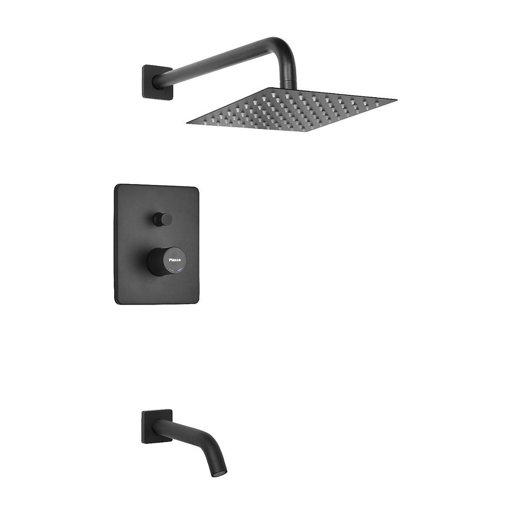 [26883] GRIFERÍA MONOCOMANDO BAÑERA DUCHA DE EMBUTIR CON TRANSFERENCIA LOUNGE NEGRO PIAZZA [10706NE]