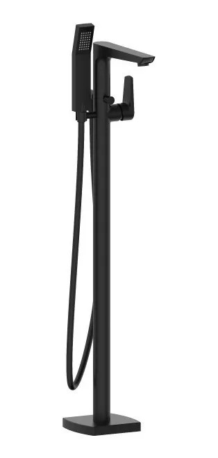 [27107] GRIFERÍA MONOCOMANDO TERME DE PISO CON DUCHADOR PARA BAÑERA ISLA NEGRO - PIAZZA [54010NE]