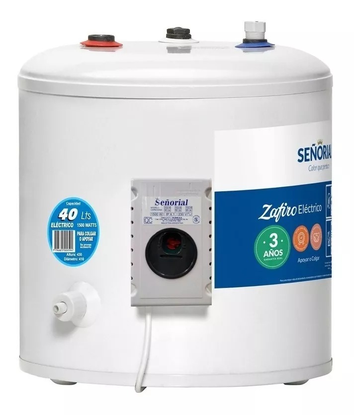 [27450] TERMOTANQUE ELÉCTRICO ZAFIRO 40l 230v PARA COLGAR CONEXCIÓN SUPERIOR - SEÑORIAL [TESZ-40]