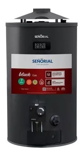 [27457] TERMOTANQUE MULTIGAS BLACK 30l PARA COLGAR/APOYAR CONEXIÓN SUPERIOR/INFERIOR - SEÑORIAL [TSBG-30]