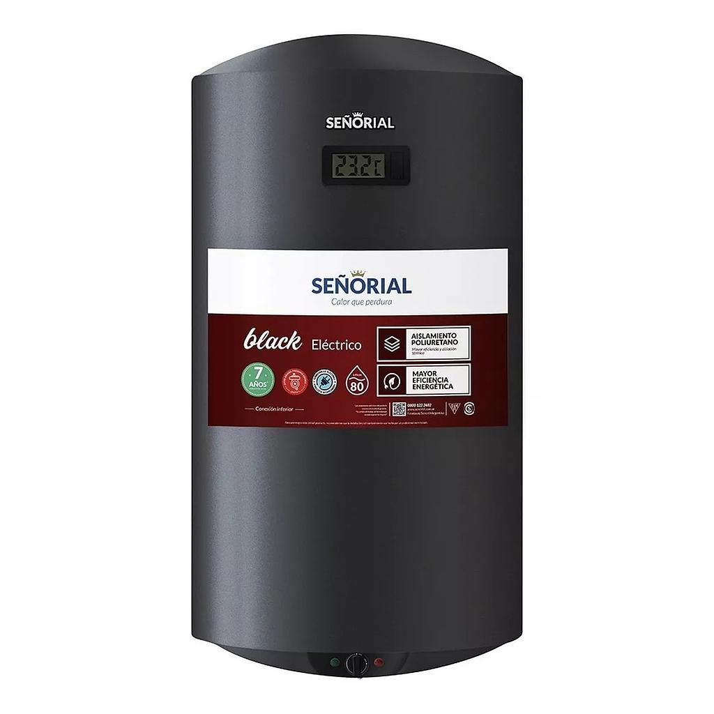 [27463] TERMOTANQUE ELÉCTRICO BLACK 80l 220v PARA COLGAR/APOYAR CONEXIÓN INFERIOR - SEÑORIAL [TSBE-80]