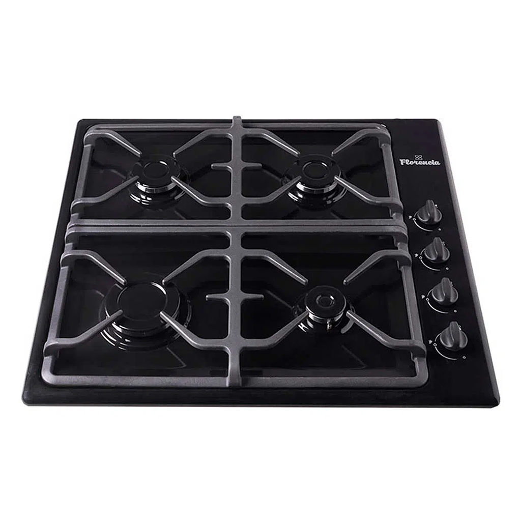[27814] ANAFE MULTIGAS 4 HORNALLAS CON REJILLAS DE HIERRO - NEGRO - FLORENCIA [FLOR6747N]
