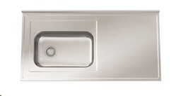 [28465] MESADA CON PILETA Z52 120CM - SOPAPA CESTILLO - ACERO 304  - JOHNSON [Mesada 120 con]