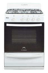 [28576] COCINA MULTIGAS 4 HORNALLAS CON REJILLAS DIVIDIDAS  - EFICIENCIA ENERGÉNITCA A+ - CRISTAL TEMPLADO - PARRILLA - BLANCO  - ORMAY [BIYU BL]